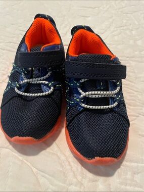 Carter's Navy and Orange Toddler Sneakers with Velcro